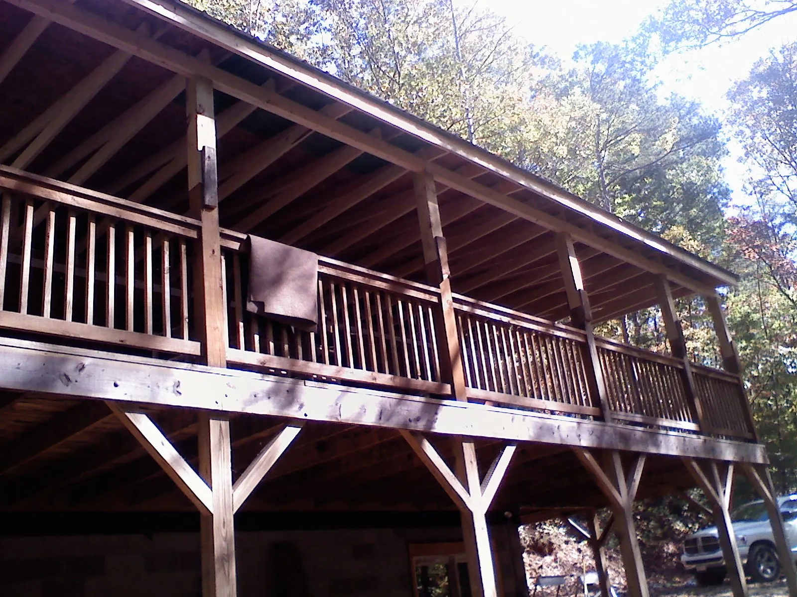 Timber framing under a new elevated porch and deck — Roof Leak Repair in Schwenksville by Roofing Brothers